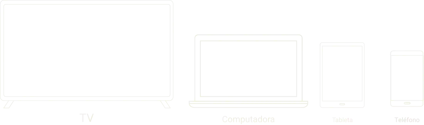 TV, computadora, tableta y teléfono